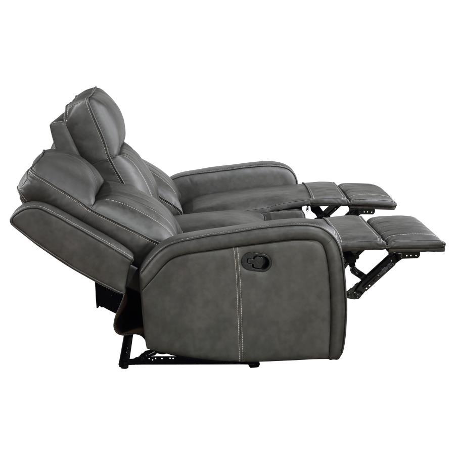 Raelynn - 2 Piece Upholstered Reclining Sofa Set - Gray Reclining Sofa & Loveseat modern furniture Contempo Furniture
