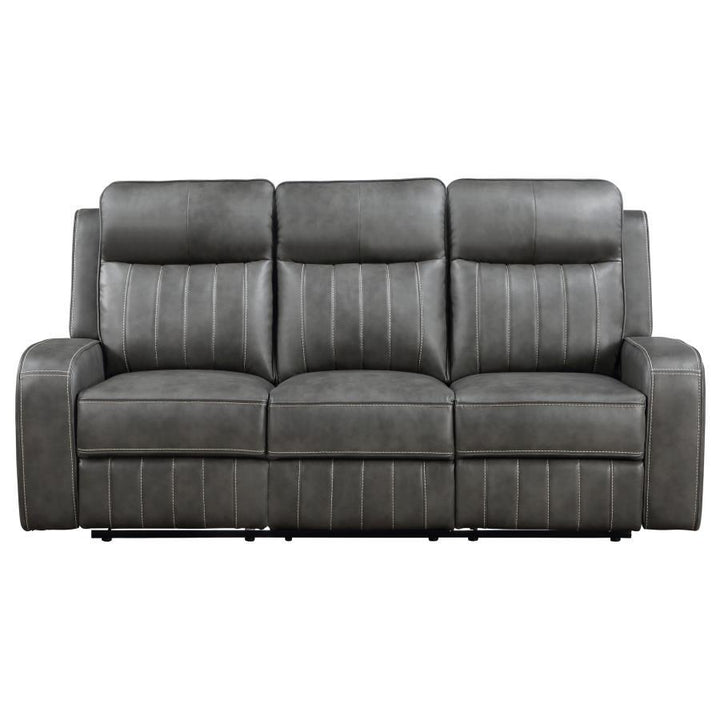 Raelynn - 3 Piece Upholstered Reclining Sofa Set - Gray 3 - Piece Living Room Set modern furniture Contempo Furniture