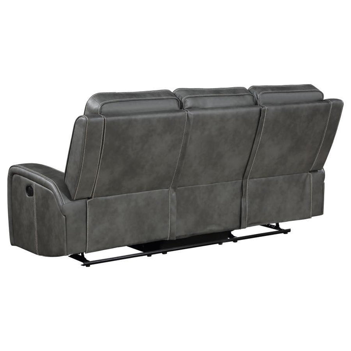 Raelynn - 3 Piece Upholstered Reclining Sofa Set - Gray 3 - Piece Living Room Set modern furniture Contempo Furniture