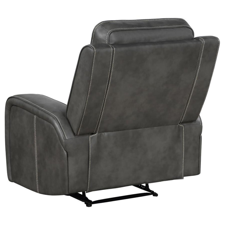 Raelynn - 3 Piece Upholstered Reclining Sofa Set - Gray 3 - Piece Living Room Set modern furniture Contempo Furniture