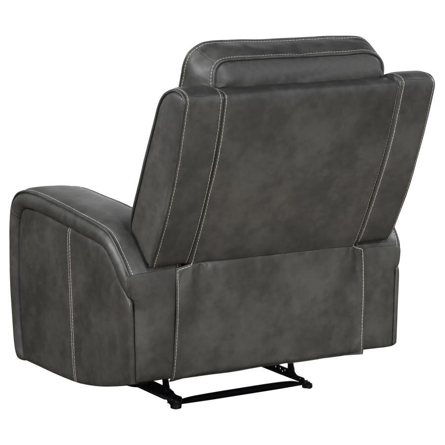 Raelynn - 3 Piece Upholstered Reclining Sofa Set - Gray 3 - Piece Living Room Set modern furniture Contempo Furniture