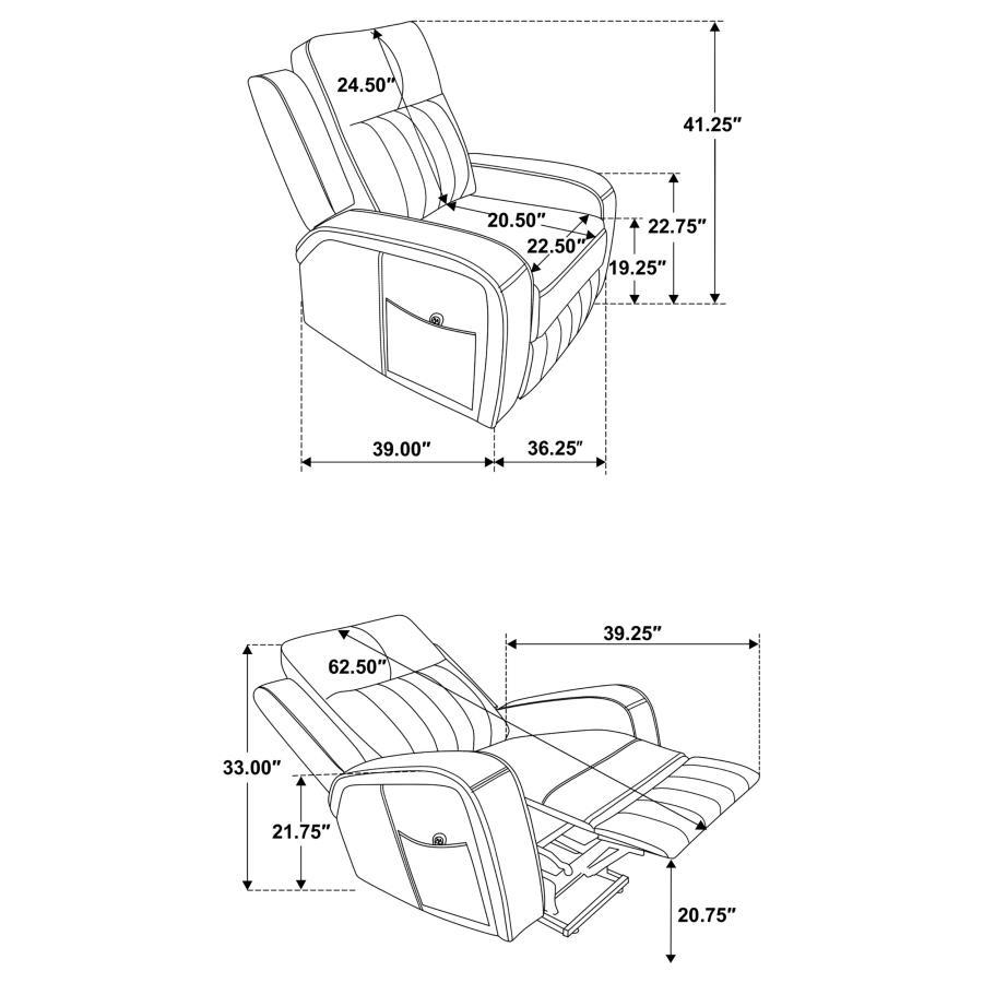 Raelynn - Upholstered Power Lift Recliner Chair - Gray Lift Chair modern furniture Contempo Furniture