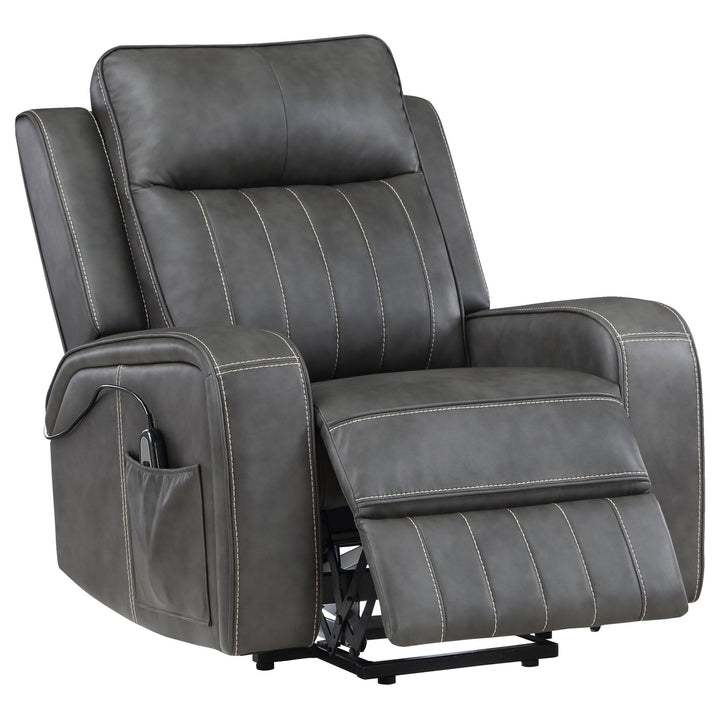 Raelynn - Upholstered Power Lift Recliner Chair - Gray Lift Chair modern furniture Contempo Furniture