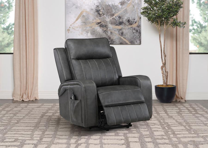 Raelynn - Upholstered Power Lift Recliner Chair - Gray Lift Chair modern furniture Contempo Furniture