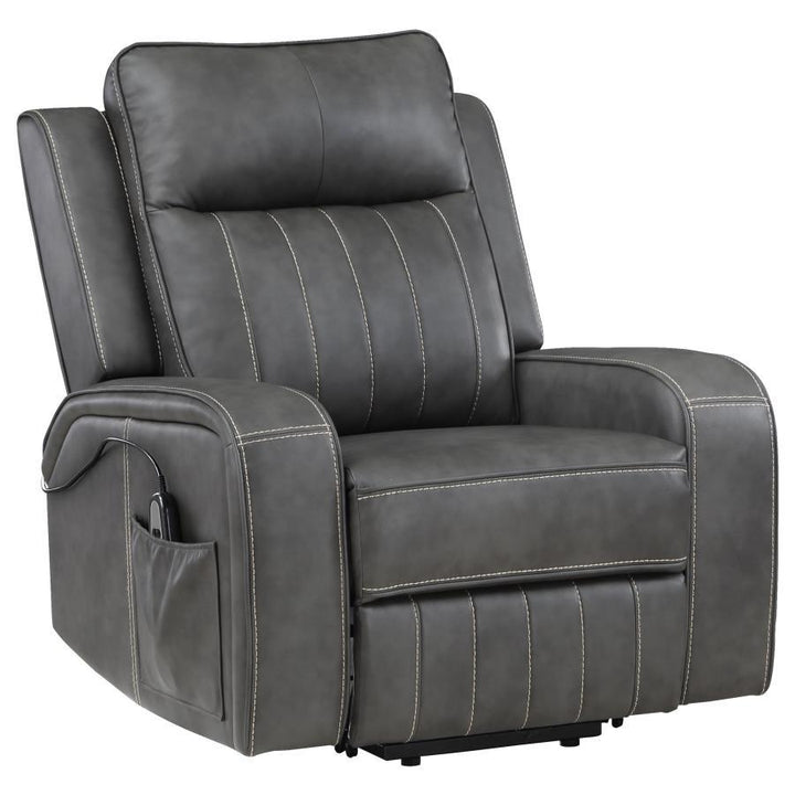 Raelynn - Upholstered Power Lift Recliner Chair - Gray Lift Chair modern furniture Contempo Furniture