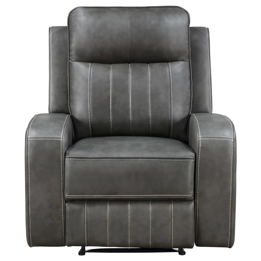 Raelynn - Upholstered Track Arm Recliner - Gray Reclining Chair modern furniture Contempo Furniture