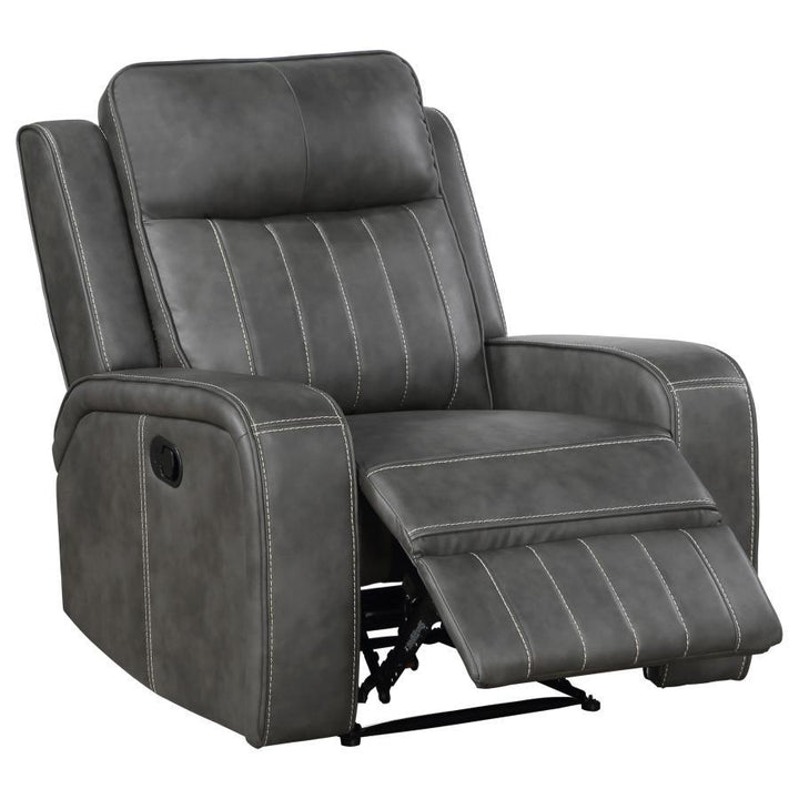 Raelynn - Upholstered Track Arm Recliner - Gray Reclining Chair modern furniture Contempo Furniture