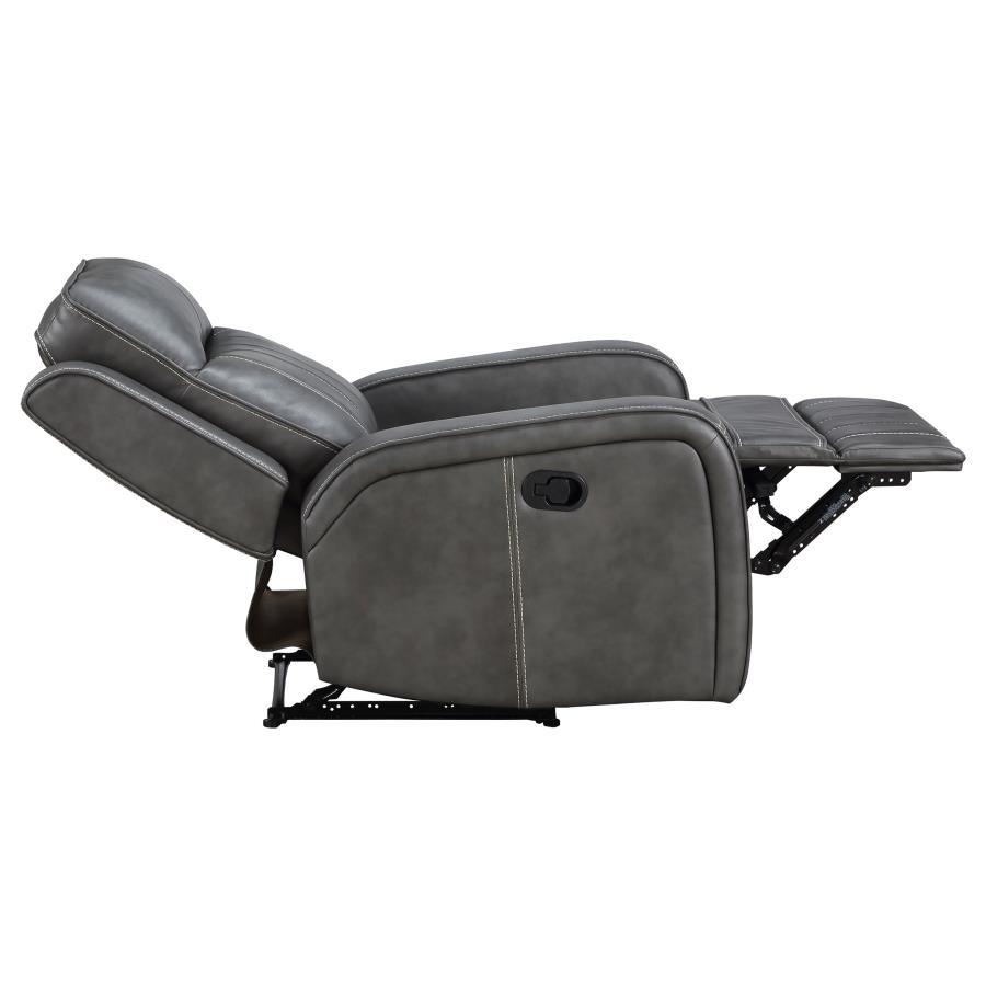 Raelynn - Upholstered Track Arm Recliner - Gray Reclining Chair modern furniture Contempo Furniture
