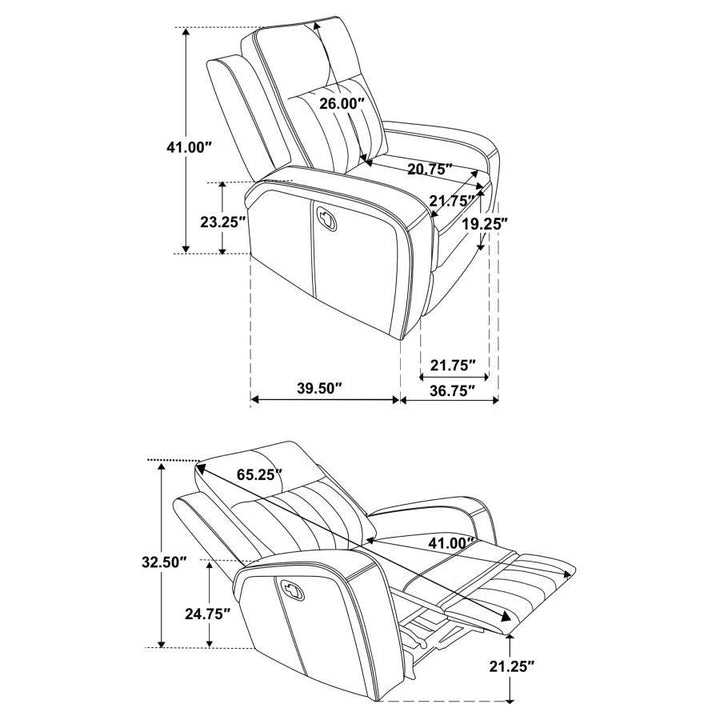 Raelynn - Upholstered Track Arm Recliner - Gray Reclining Chair modern furniture Contempo Furniture