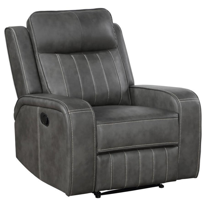 Raelynn - Upholstered Track Arm Recliner - Gray Reclining Chair modern furniture Contempo Furniture