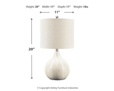 Rainermen Table Lamp - White Table Lamp modern furniture Contempo Furniture