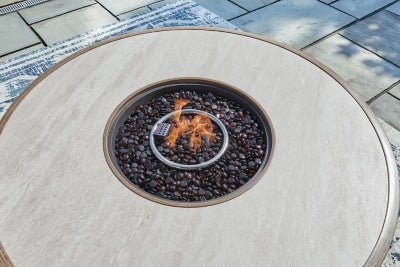 Rainier Ranch Fire Pit Table - Beige Fire Pits modern furniture Contempo Furniture