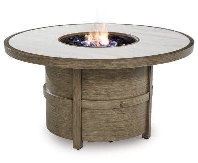 Rainier Ranch Fire Pit Table - Beige Fire Pits modern furniture Contempo Furniture