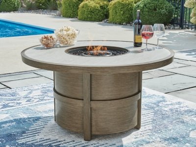 Rainier Ranch Fire Pit Table - Beige Fire Pits modern furniture Contempo Furniture
