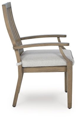 Rainier Ranch Outdoor Arm Chair with Cushion (Set of 2) - Beige Chair Set modern furniture Contempo Furniture