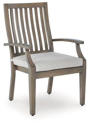 Rainier Ranch Outdoor Arm Chair with Cushion (Set of 2) - Beige Chair Set modern furniture Contempo Furniture