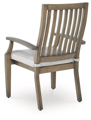 Rainier Ranch Outdoor Arm Chair with Cushion (Set of 2) - Beige Chair Set modern furniture Contempo Furniture