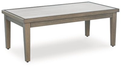 Rainier Ranch Outdoor Coffee Table - Beige Coffee Table modern furniture Contempo Furniture