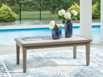 Rainier Ranch Outdoor Coffee Table - Beige Coffee Table modern furniture Contempo Furniture