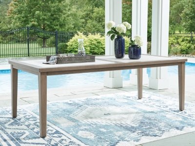 Rainier Ranch Outdoor Dining Table - Beige Dining Table modern furniture Contempo Furniture