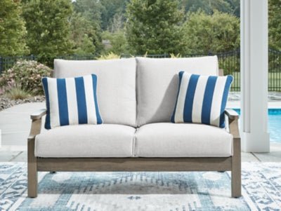 Rainier Ranch Outdoor Loveseat with Cushion - Beige Loveseat modern furniture Contempo Furniture