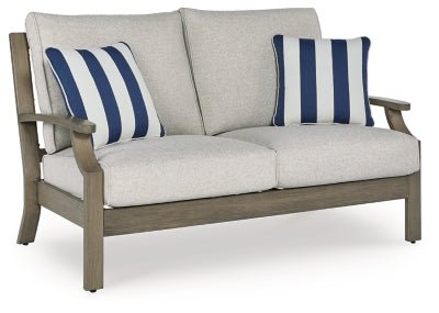 Rainier Ranch Outdoor Loveseat with Cushion - Beige Loveseat modern furniture Contempo Furniture