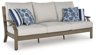 Rainier Ranch Outdoor Sofa with Cushion - Beige Outdoor Seating modern furniture Contempo Furniture