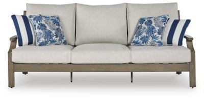 Rainier Ranch Outdoor Sofa with Cushion - Beige Outdoor Seating modern furniture Contempo Furniture