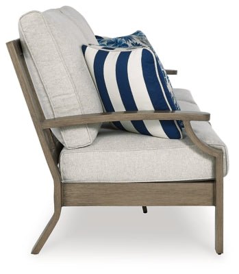 Rainier Ranch Outdoor Sofa with Cushion - Beige Outdoor Seating modern furniture Contempo Furniture