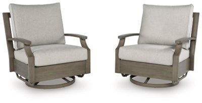 Rainier Ranch Outdoor Swivel Glider Chair with Cushion - Beige Swivel Chair modern furniture Contempo Furniture