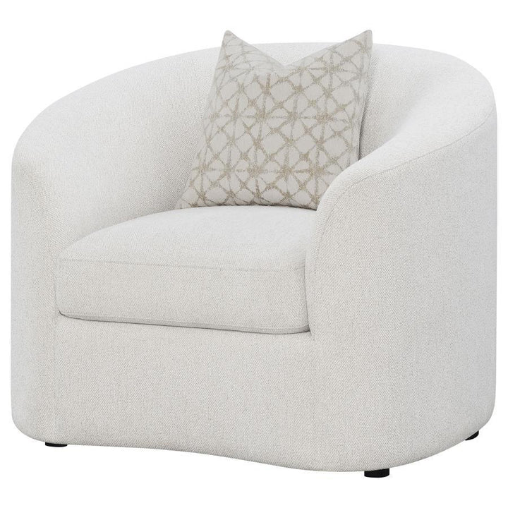 Rainn - Boucle Upholstered Sloped Arm Accent Chair - Latte Arm Chair modern furniture Contempo Furniture