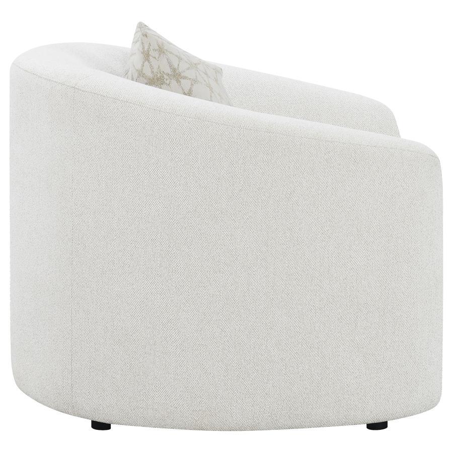 Rainn - Boucle Upholstered Sloped Arm Accent Chair - Latte Arm Chair modern furniture Contempo Furniture