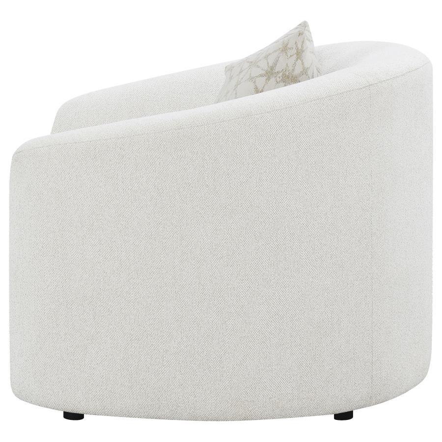 Rainn - Boucle Upholstered Sloped Arm Accent Chair - Latte Arm Chair modern furniture Contempo Furniture