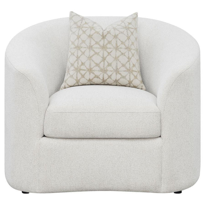 Rainn - Boucle Upholstered Sloped Arm Accent Chair - Latte Arm Chair modern furniture Contempo Furniture
