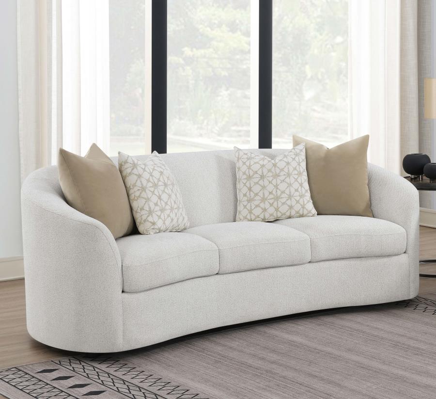 Rainn Boucle Upholstered Sloped Arm Sofa - Latte Sofa modern furniture Contempo Furniture