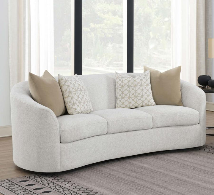Rainn Boucle Upholstered Sloped Arm Sofa - Latte Sofa modern furniture Contempo Furniture
