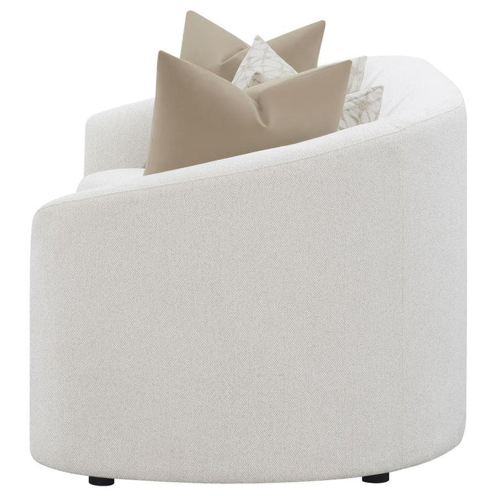 Rainn - Boucle Upholstered Sloped Arm Sofa - Latte Stationary Sofa modern furniture Contempo Furniture