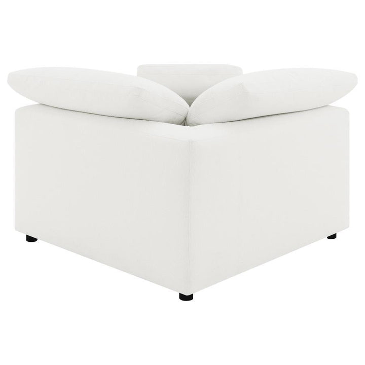Raleigh - 5 Piece Boucle Upholstered Modular Sectional - Ivory Stationary Sectional modern furniture Contempo Furniture