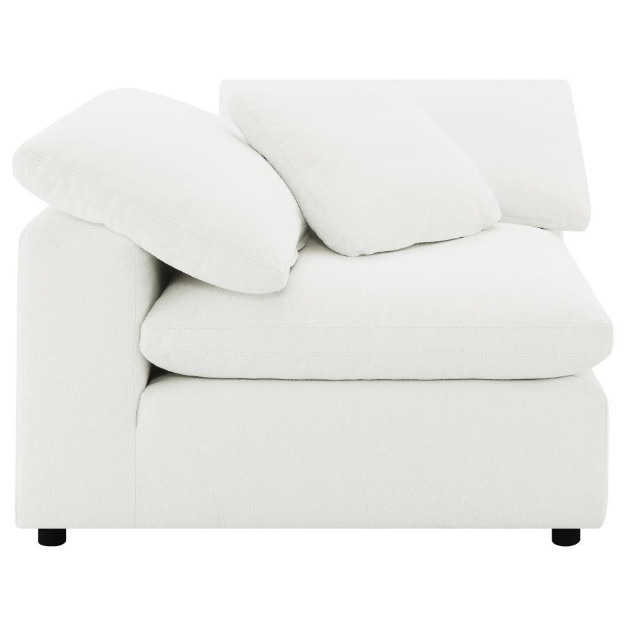 Raleigh - 5 Piece Boucle Upholstered Modular Sectional - Ivory Stationary Sectional modern furniture Contempo Furniture