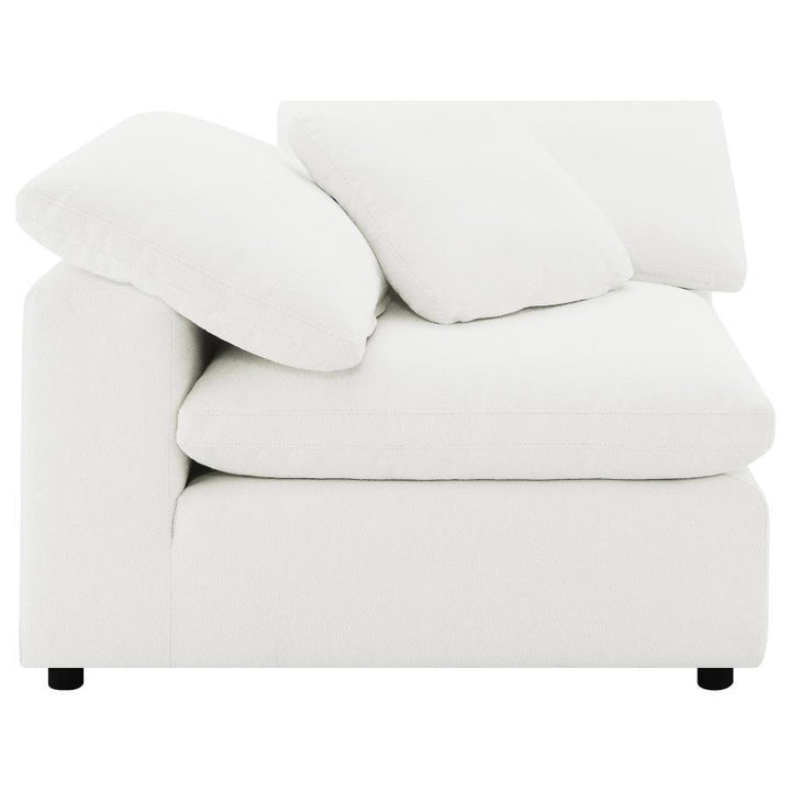 Raleigh - 5 Piece Boucle Upholstered Modular Sectional - Ivory Stationary Sectional modern furniture Contempo Furniture