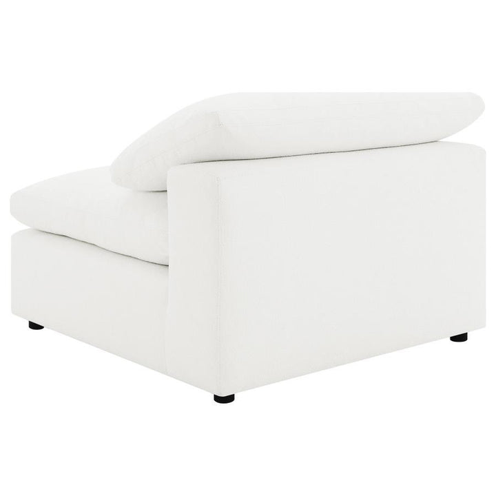 Raleigh - 5 Piece Boucle Upholstered Modular Sectional - Ivory Stationary Sectional modern furniture Contempo Furniture
