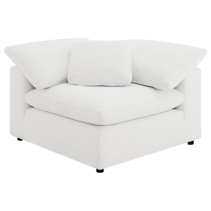 Raleigh - 5 Piece Boucle Upholstered Modular Sectional - Ivory Stationary Sectional modern furniture Contempo Furniture