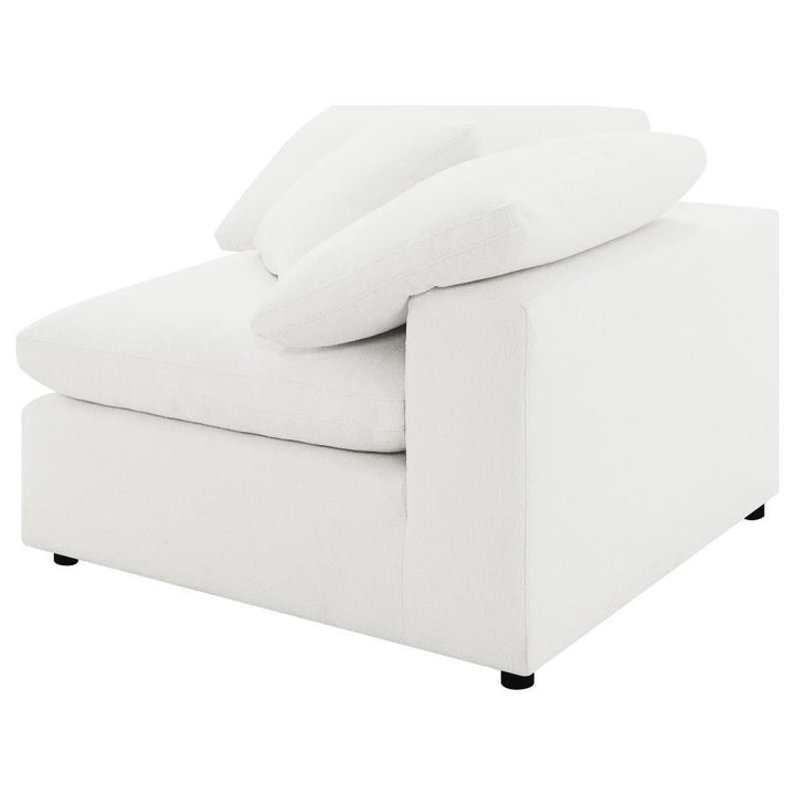 Raleigh - 5 Piece Boucle Upholstered Modular Sectional - Ivory Stationary Sectional modern furniture Contempo Furniture