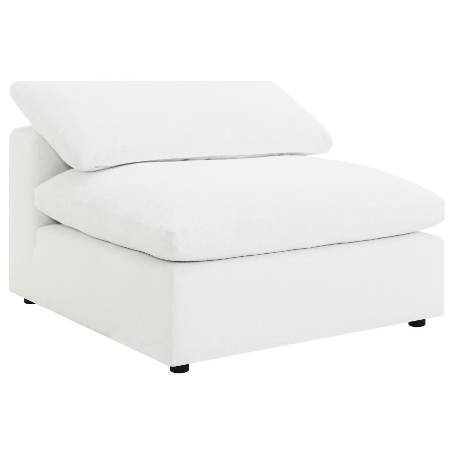 Raleigh - 5 Piece Boucle Upholstered Modular Sectional - Ivory Stationary Sectional modern furniture Contempo Furniture