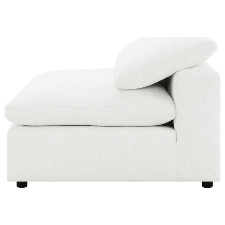 Raleigh - 5 Piece Boucle Upholstered Modular Sectional - Ivory Stationary Sectional modern furniture Contempo Furniture