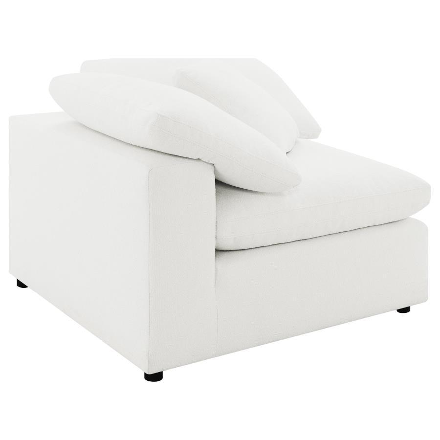 Raleigh - 5 Piece Boucle Upholstered Modular Sectional - Ivory Stationary Sectional modern furniture Contempo Furniture