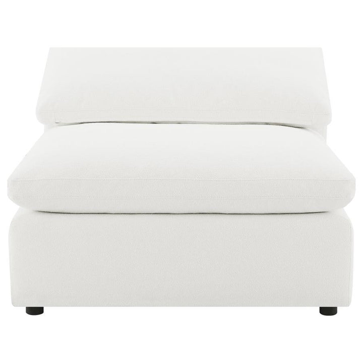 Raleigh - 5 Piece Boucle Upholstered Modular Sectional - Ivory Stationary Sectional modern furniture Contempo Furniture