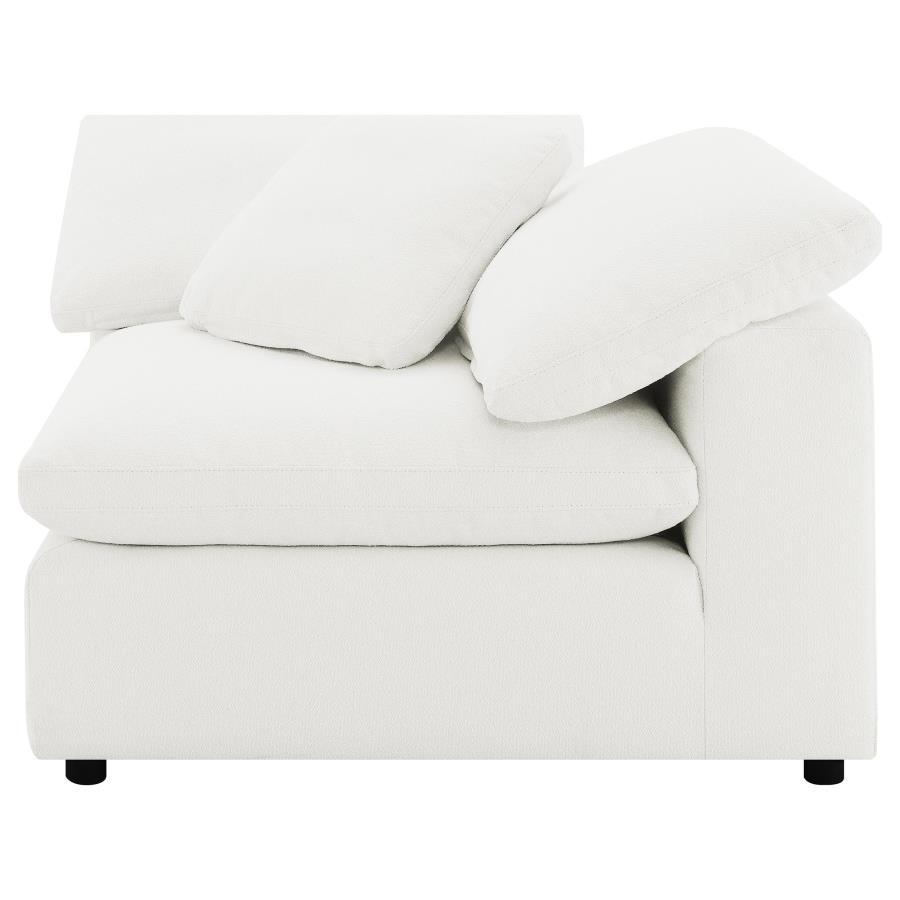 Raleigh - 5 Piece Boucle Upholstered Modular Sectional - Ivory Stationary Sectional modern furniture Contempo Furniture