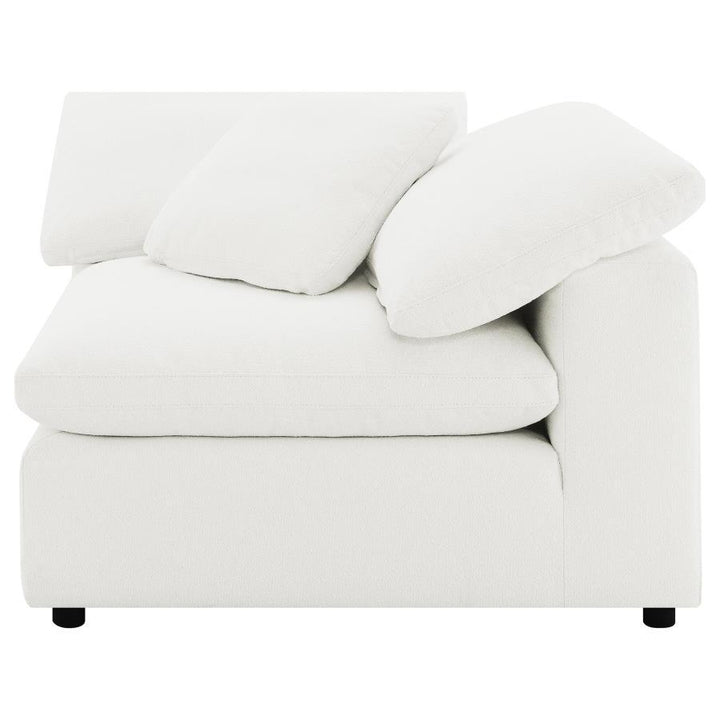 Raleigh - 5 Piece Boucle Upholstered Modular Sectional - Ivory Stationary Sectional modern furniture Contempo Furniture
