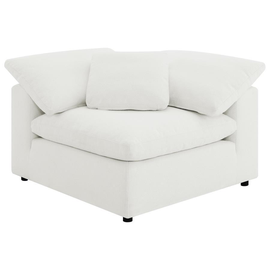 Raleigh - 6 Piece Boucle Upholstered Modular Sectional - Ivory Stationary Sectional modern furniture Contempo Furniture